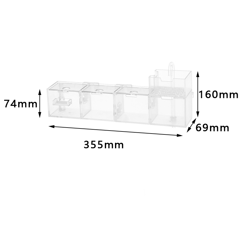 Cajas de filtro de acuario acrílicas transparentes, 6 en 1, 5 en 1, purificador de agua colgante externo para acuario y pecera, novedad de 2023: Rosa