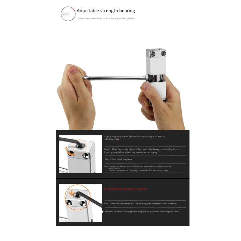 Stainless Steel Automatic Spring Door Closing Device Can Adjust the Door Closing Device160X96X20mm Furniture Hardware