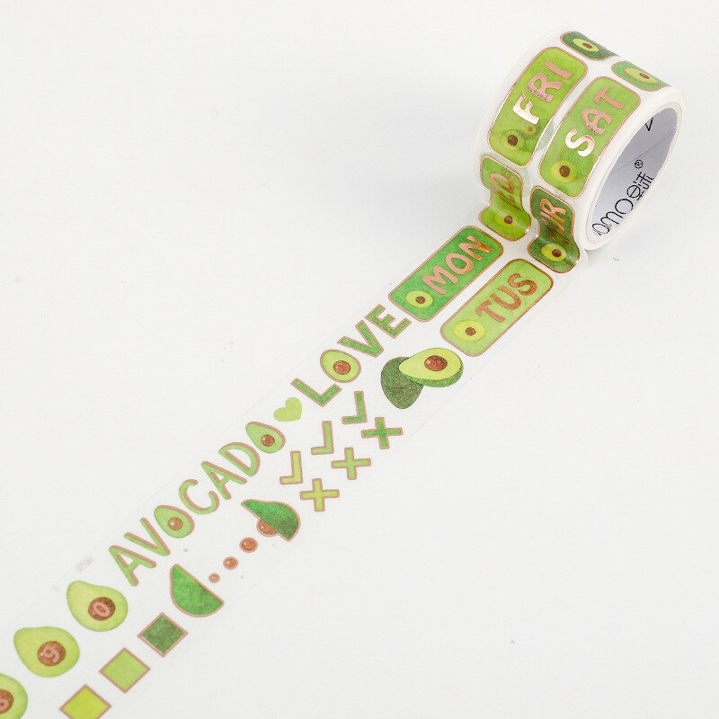 Avocado Meisjes Serie Collage Washi Tape Plakband Diy Scrapbooking Sticker Label Masking Ambachtelijke Tape: 07 design 3cm