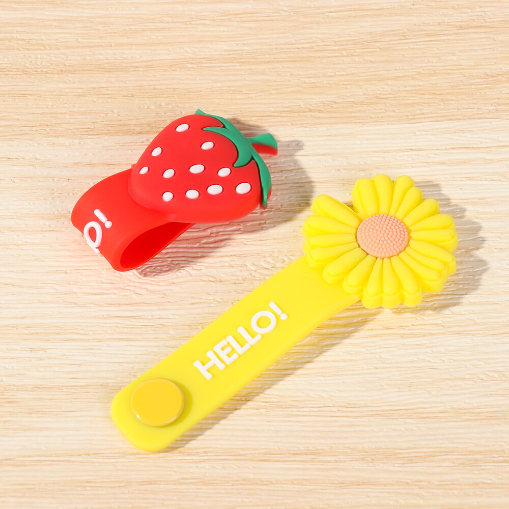 Silikon Kabel Wickler Kabel Organizer Lesezeichen Daten Linie Schutz Clip Multi-funktion Obst Blume Wickler Kopfhörer Lagerung