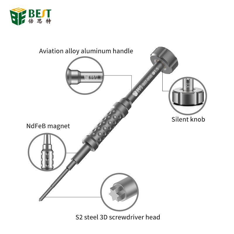 Jeu de tournevis OEM de précision BST 898 3D CR MO en acier, bricolage magnétique Y0.6 PH000 Pentalobe 0.8 M2.5 T1 T2 Bits