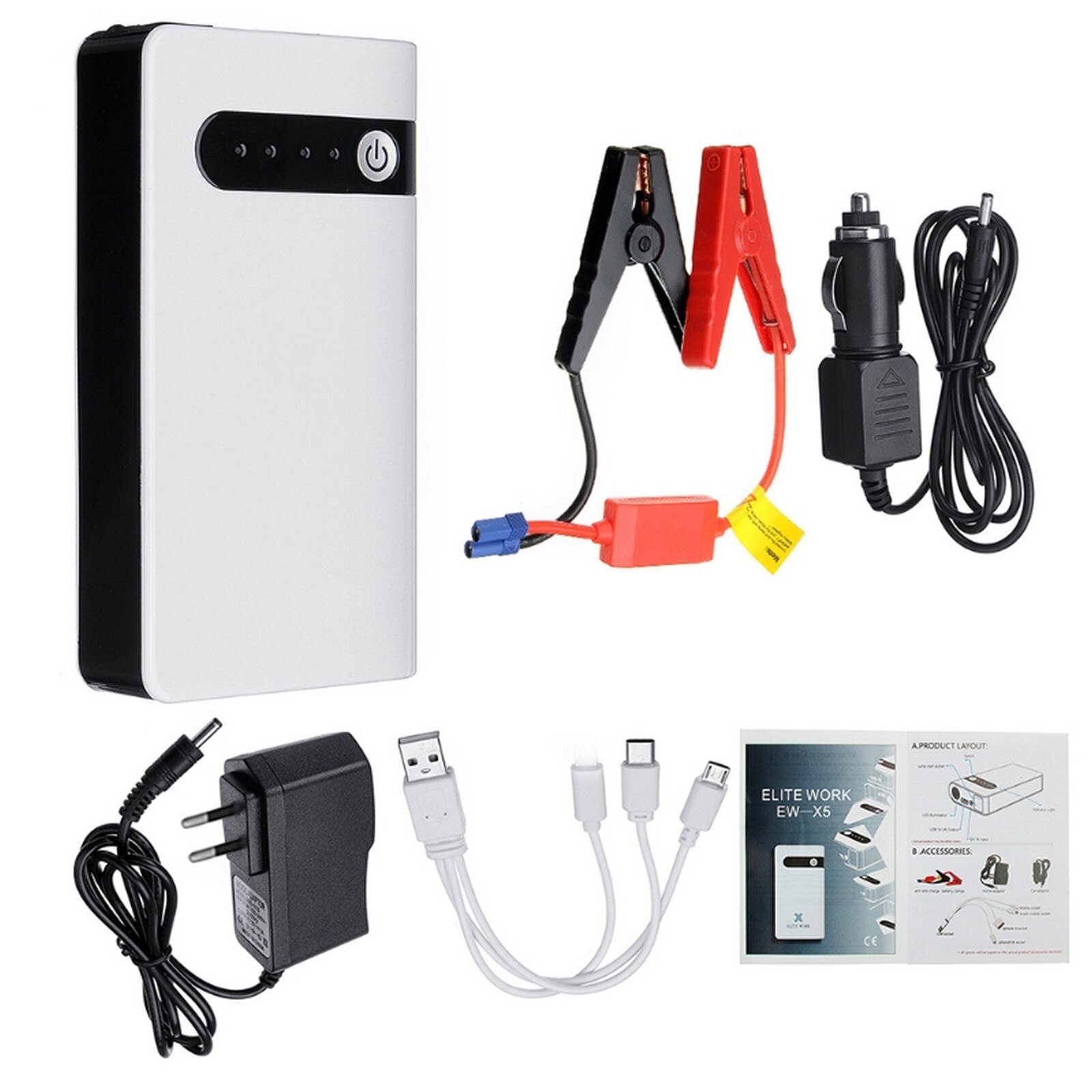20000mAh 12V Portable Car Jump Starter Emergency Battery Booster Power Starting Device Start-up for Car Jump Starter External Ba