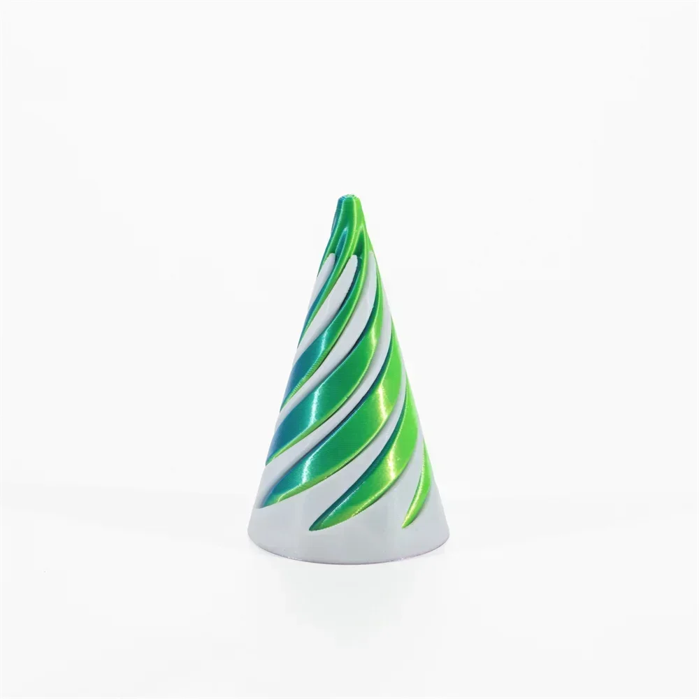 3D Printed Spiral Cone Toy Impossible Pyramid Passthrough Sculpture Pass Through Pyramid Toy Mini Vortex Thread Illusion: light green
