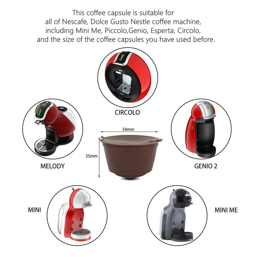 Kaffekapsel 3-- pack genanvendelig filterkop til nescafe dolce gusto genopfyldelige hætter filterkurve pod