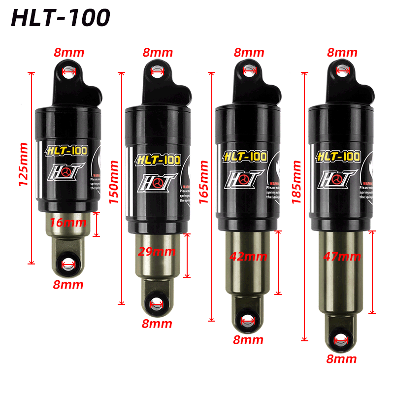 HLT100 fahrrad Hinten stoßdämpfer 125mm/150mm/165mm/185mm 750/850/1000LBS Öl Frühling Schock für mtb berg fahrrad zubehör