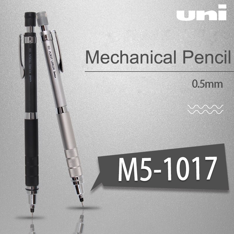 Japan uni  m5-1017 kuru toga mekaniska pennor metall skiss målning automatisk rotation penna 0.5mm skriva konstant bly