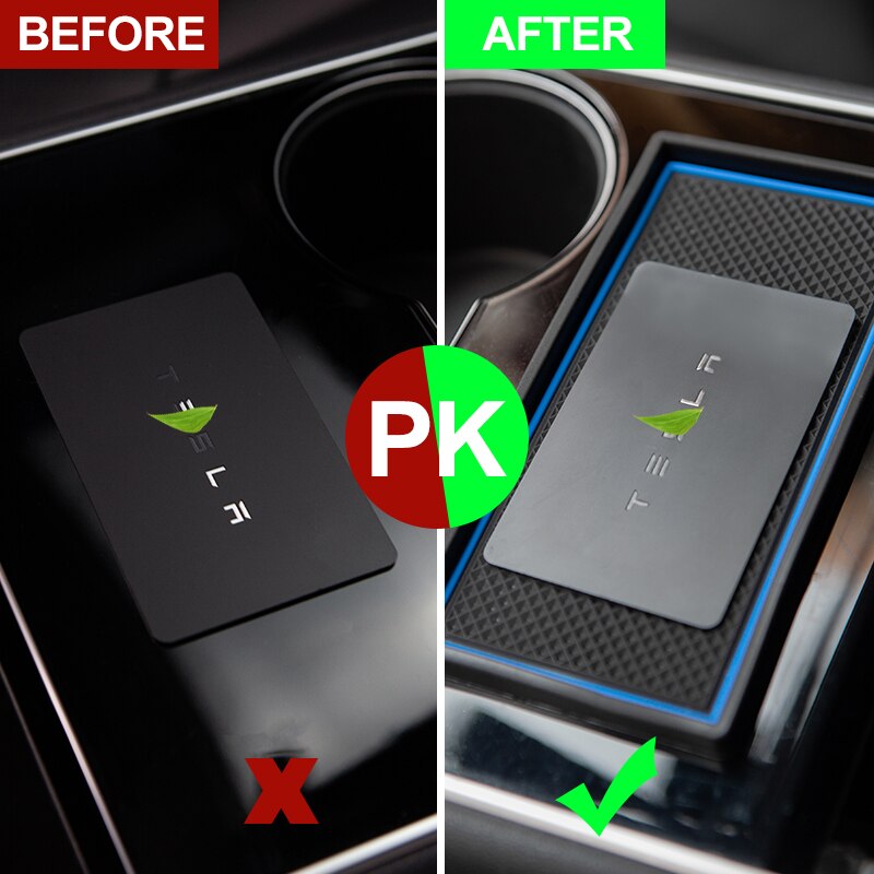 🌠 heenvn modell 3 modeller kortholder puter til tesla modell 3 tilbehør bil armlen boks matte sklisikker for modell syx modely tre