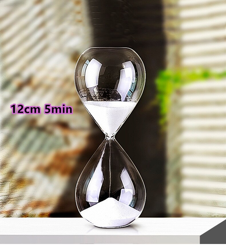 Minuterie en verre transparent, 5/30 minutes, horloge, plusieurs couleurs, décoration pour la maison et la voiture, de: 5min