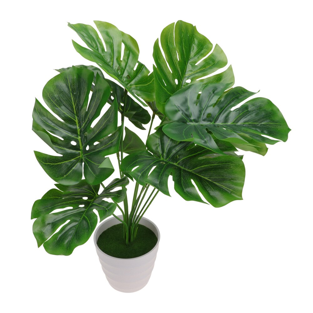 1Pc Faux Monstera Plant Refreshing Green Realistic Artificial Monstera Plant Pot for Shop