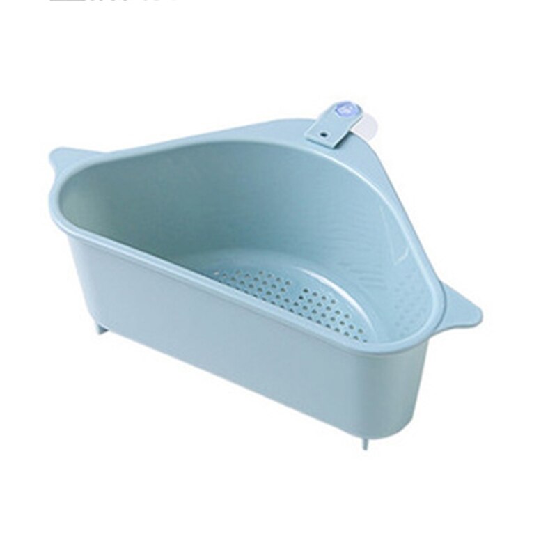 Triangle Sink Storage Holder Multifunctional Sink Basket for Drying Vegetable Fruits Sponge Strong Load-bearing Capacity: Blue