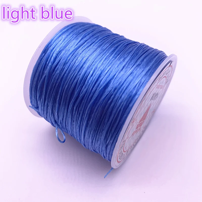 50M/Roll Bunte Flexible Elastische Kristall Linie Seil Schnur Für Schmuck Machen Perlen Armband Draht Angeln Gewinde Seil: light blue