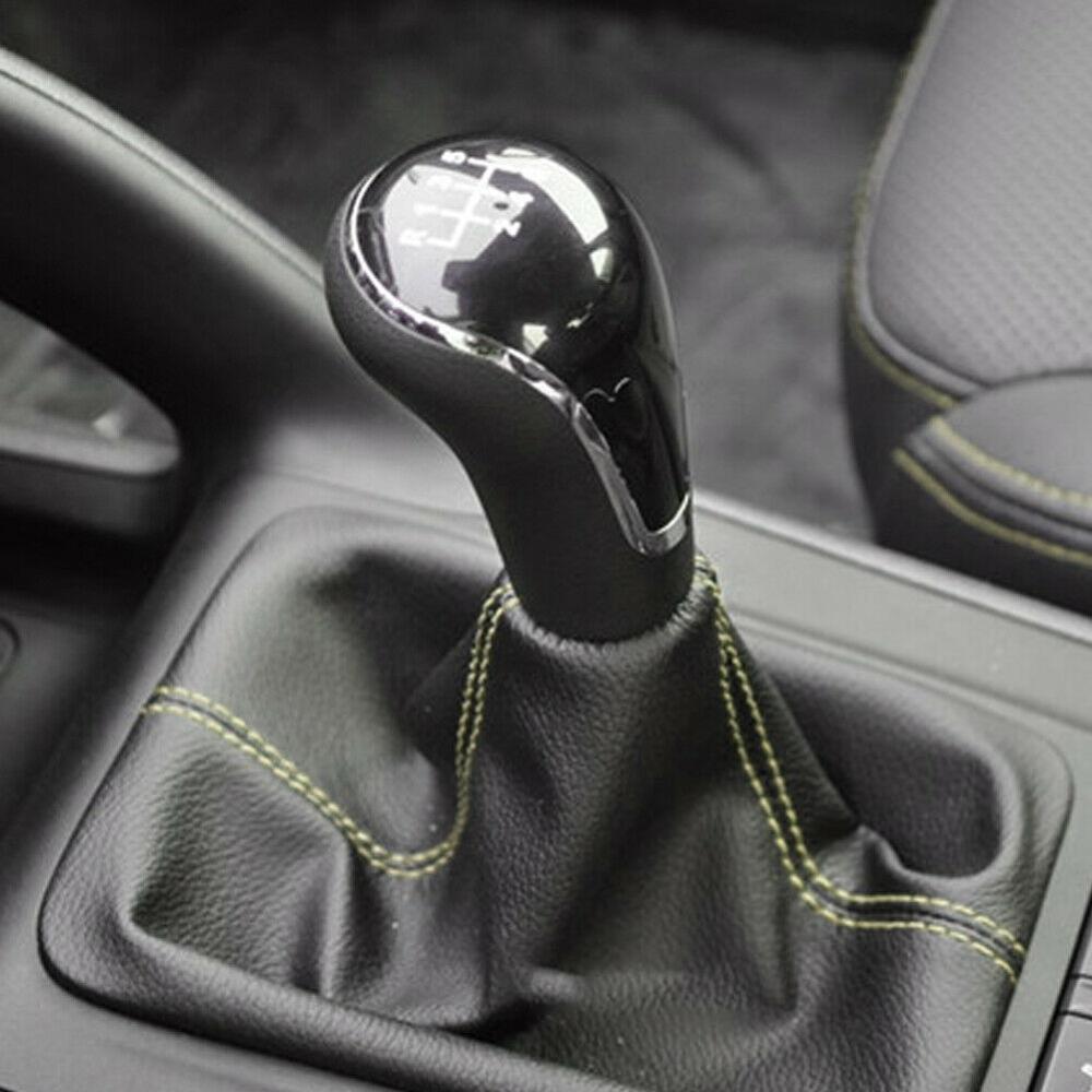 16mm Universal PU Leather Car Gear Shift Collars Carbon Fiber Auto Car Manual Stick Shifter Knob Gear Shift Boot Cover Gaiter
