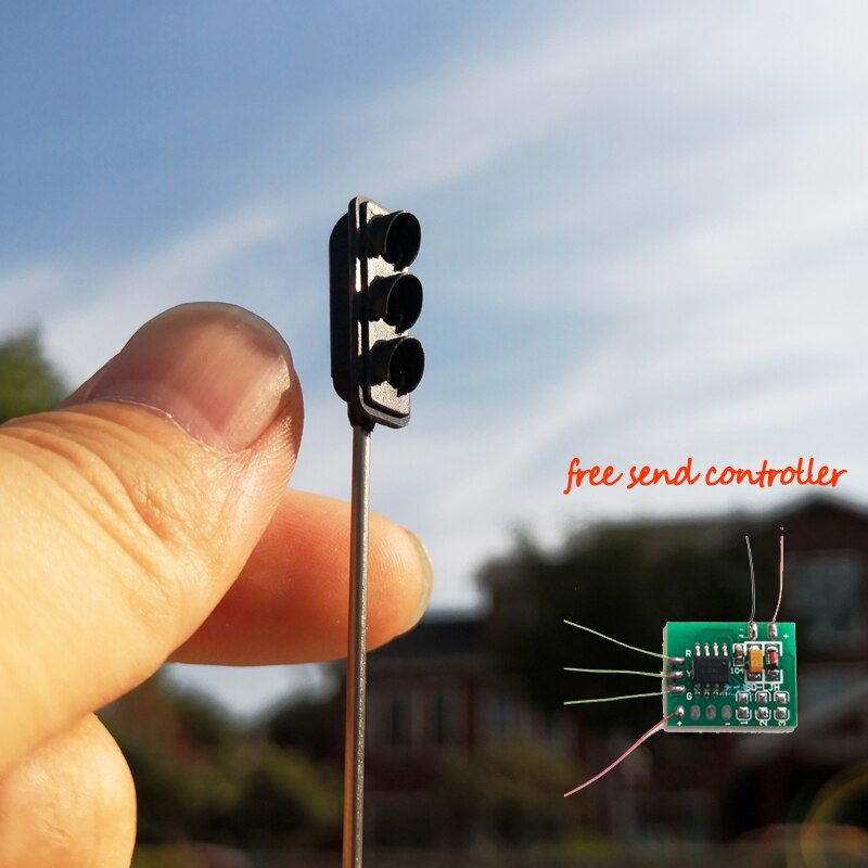 2 Stck ho Skala Modell Verkehrs Lichter/Betriebs Pol Montieren Overhead Verkehrs Lichter mit Regler/Zug Eisenbahn/eisenbahn Layout