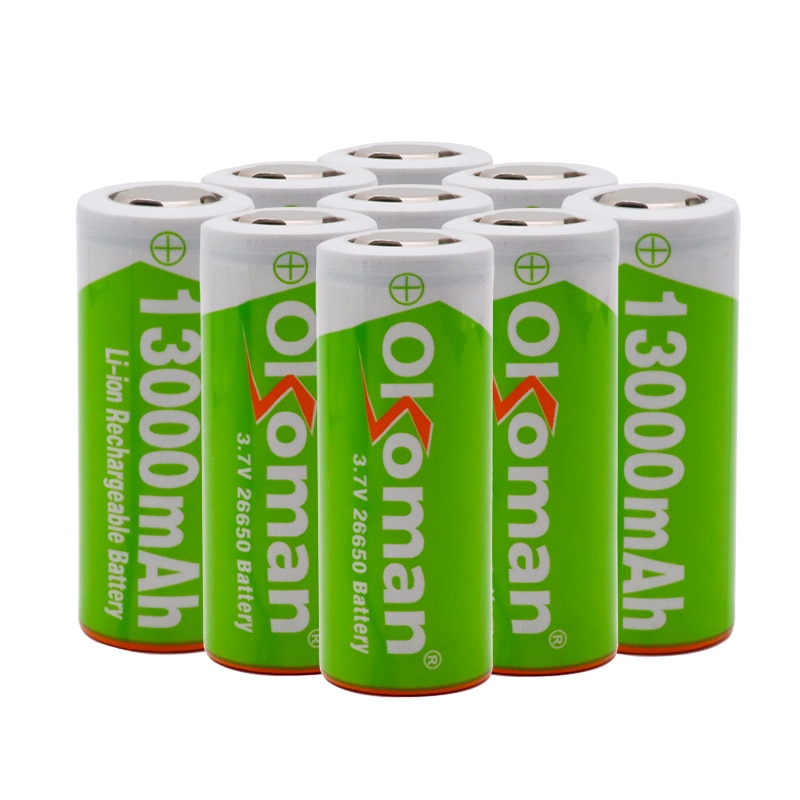 original 26650 Lithium Battery 3.7V 13000mAh High Capacity 26650 Rechargeable Battery Suitable for Flashlight