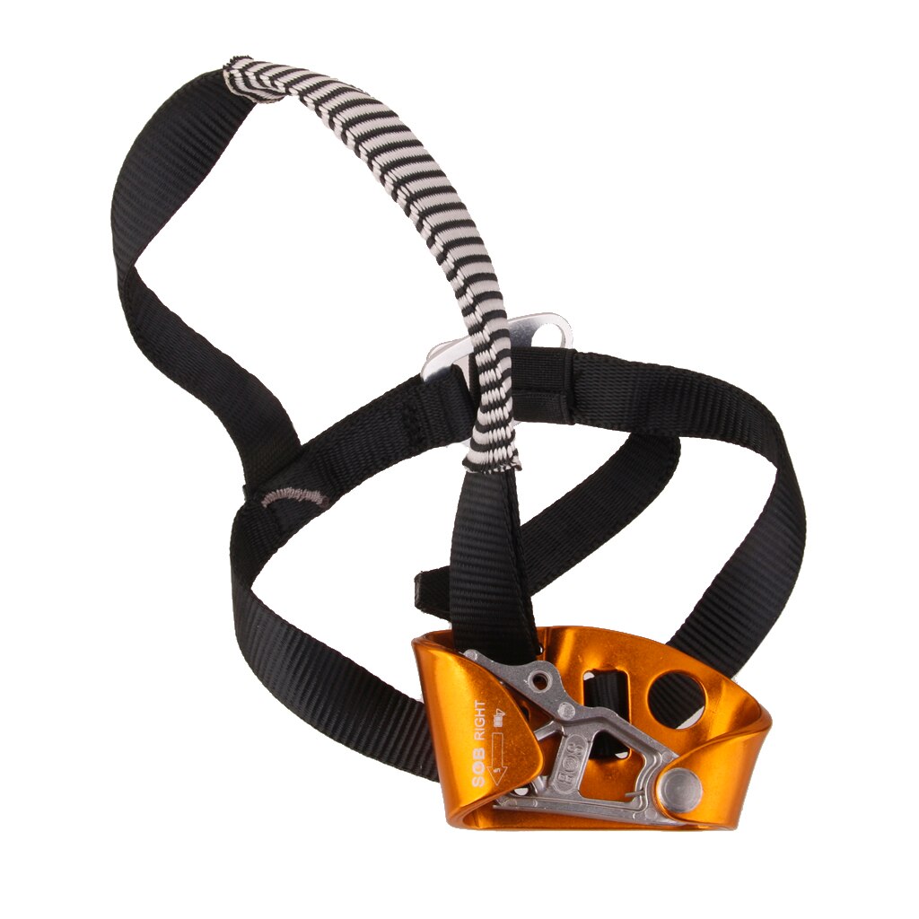 Safety Adults Left/Right Foot Ascender Riser Rock Climbing Mountaineering Safe Equipment Caving Ascenders Equipment: Gold Rignt Foot 