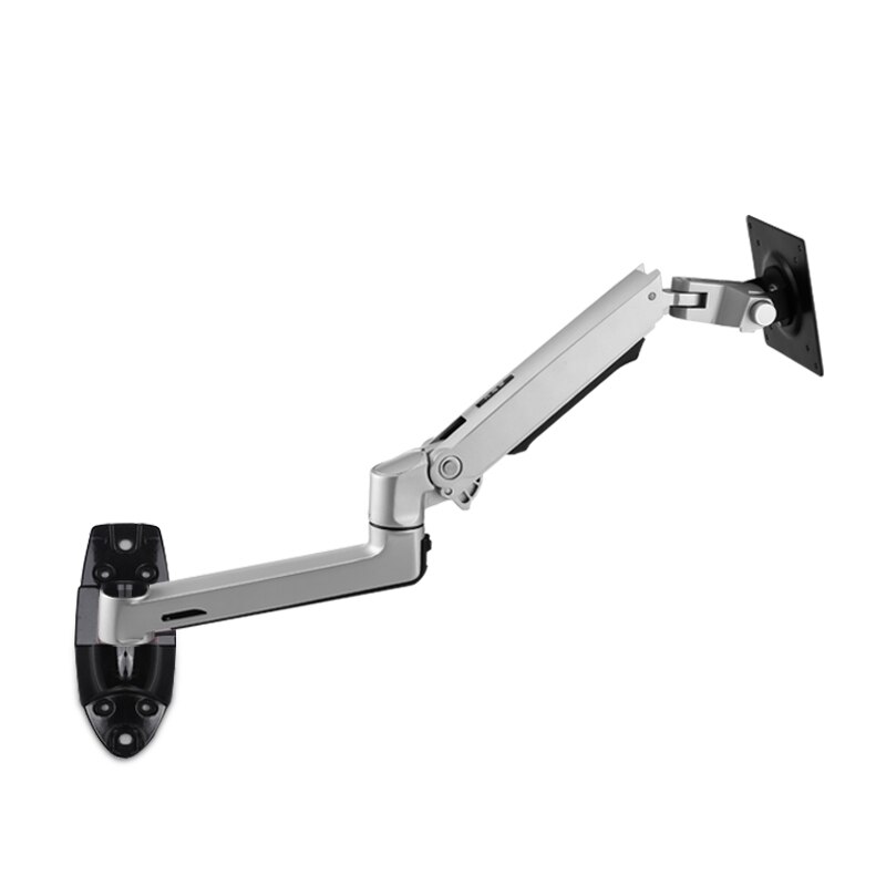 DL-7012 10"-27" LCD monitor wall mount bracket TV stand aluminum 360 rotate full motion pivot double stretchable arm 1-10kg: SILVER