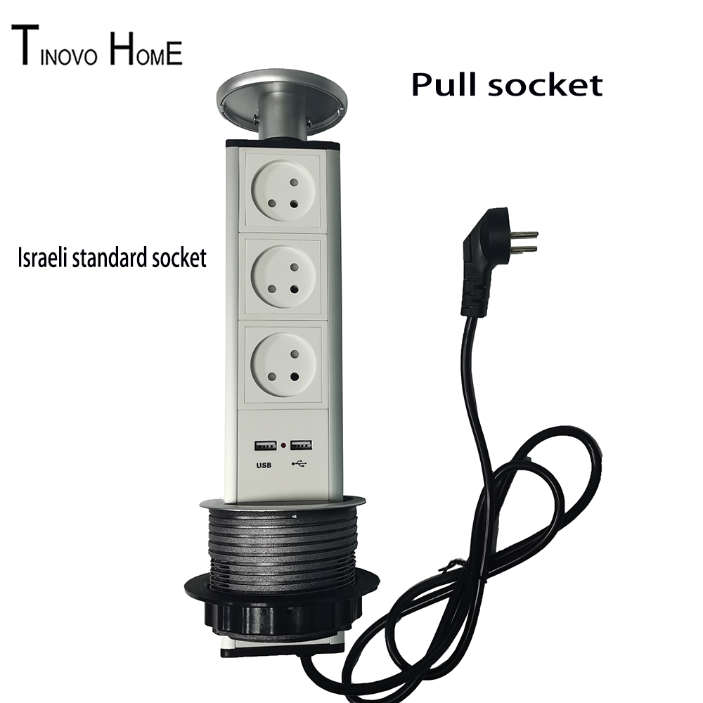 Israel-Steckdose/Zug steckdose/Desktop-Steckdose/Büro-Küchen steckdose/3-Positionen-Steckdose mit USB-Aufladung/