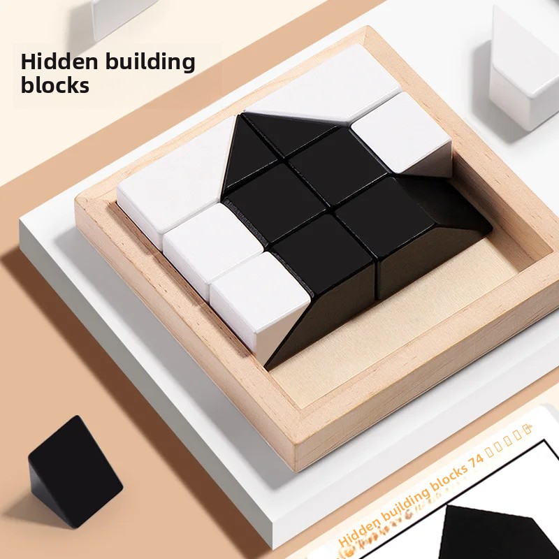 Educational Wooden Puzzle Blocks Early Childhood Logic Thinking Training Table Game Intellectual Toys for Children