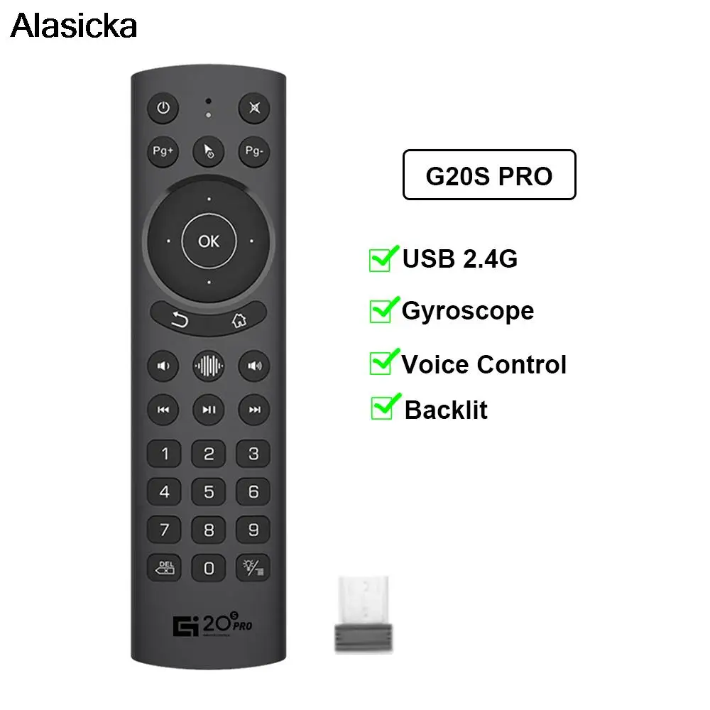 G20S PRO Inteligentny pilot głosowy 2.4G Bezprzewodowy podświetlany żyroskop BT5.0 Air Mouse Nauka na podczerwień dla Android TV Box G20 BTS Plus