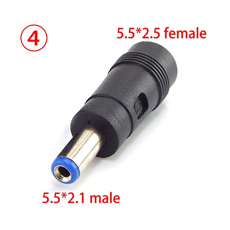 Dc-stroomadapterconnectoren 6.5mm 5.5x 2.1mm 2.5mm 3.5mm 1.35mm pc vrouwelijk naar mannelijk vrouwelijk tablet-stroomadapter jackplug: 4