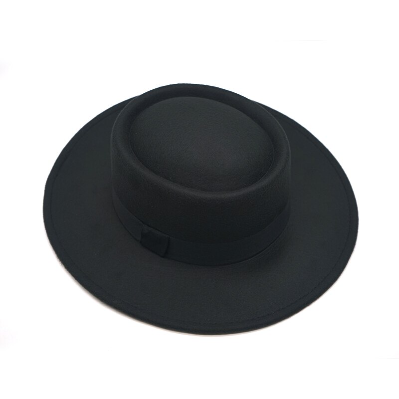 Vinter efterår sejler flad top hat til kvinder & #39 ;s mand bred skygge damer fedoras hat jazz cap klassisk bowler feminino gorra: 1