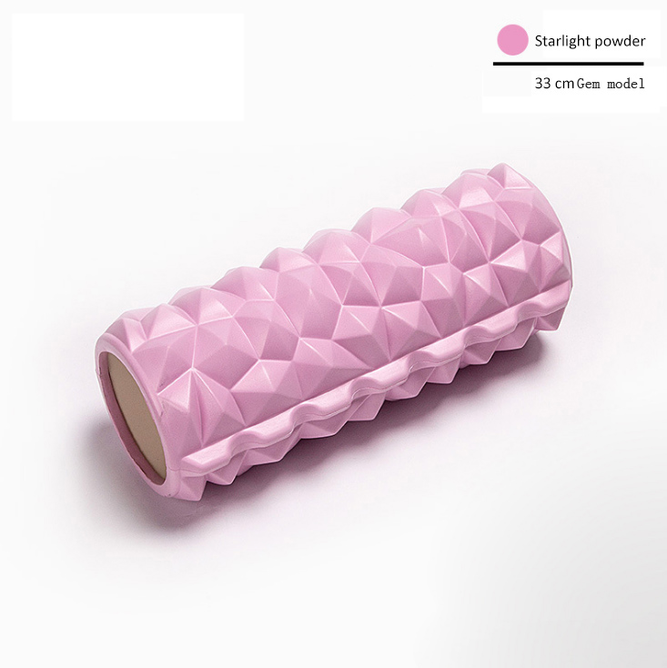 Drill Stone Yoga Massage Foam Roller Muscle Relax Lean Leg Foam Column Fitness Spike Yoga Stick Beginner Shaft Roller: white