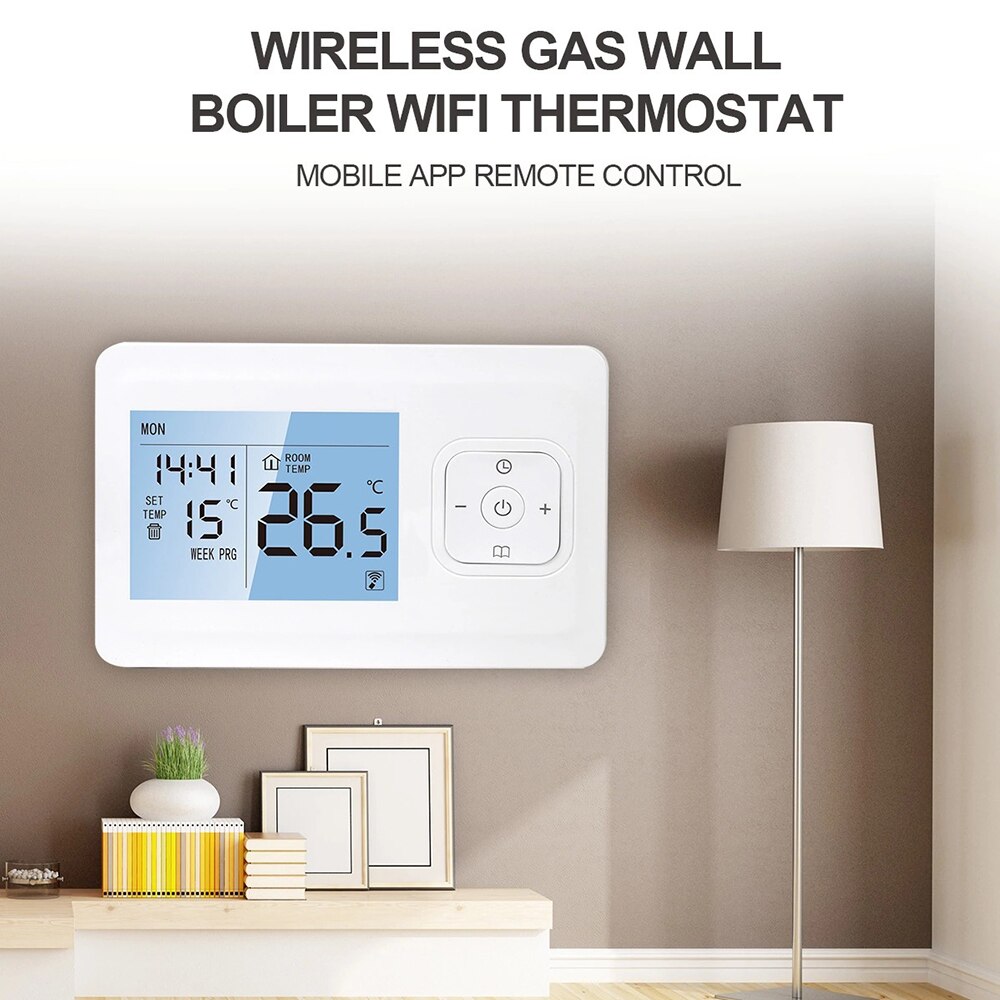 Wireless Temperatur Control Mounted Water Heating Temperature Controller Digital Programmable Wifi Heating Thermostat