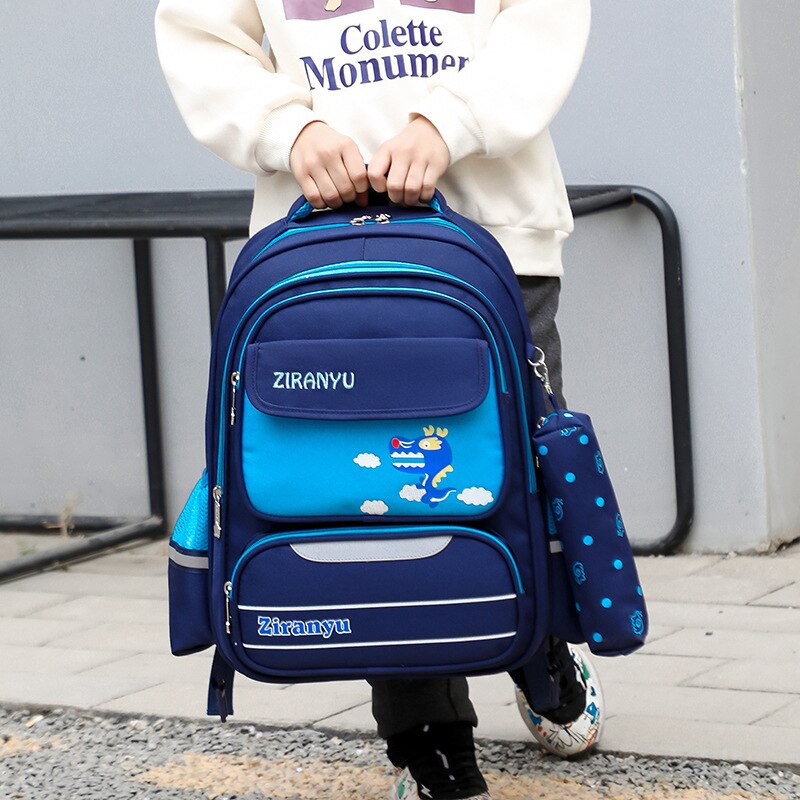 Ziranyu waterdichte afneembare kinderschooltassen met 2/6 wielen, trap kindertrolley, schooltas, boekentassen, jongens- en meisjesrugzak