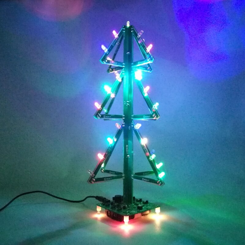 Diy Muziek Kerstboom Solderen Kit Knipperende Led 3D Xmas Tree Elektronische Training Practice Project Montage Set