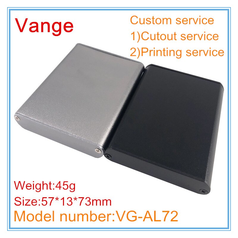 1 Stks/partij Zandstralen Oppervlak Mal Gemaakt 6063-T5 Geïnjecteerd Aluminium Behuizing Diy 57*13*73 Mm Voor Elektronische apparaat