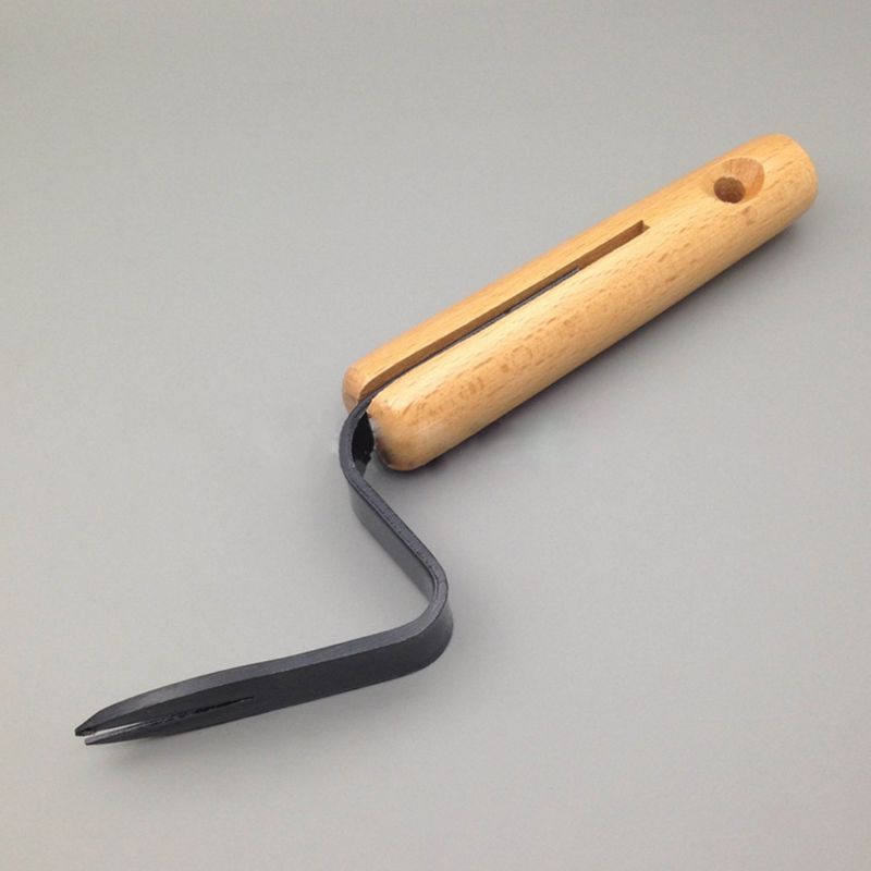 Ergonomique désherbeur cultivateur jardin outil à main en acier au carbone lame hêtre poignée X4YD