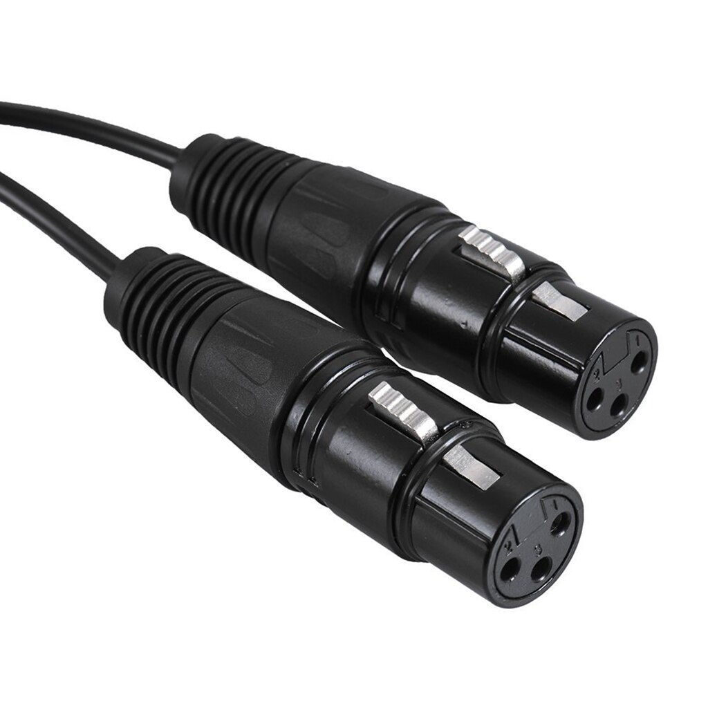 0.3m/1ft XLR Y Splitter 3-Pin Male to Dual Female Mic Microphone Cable Cord