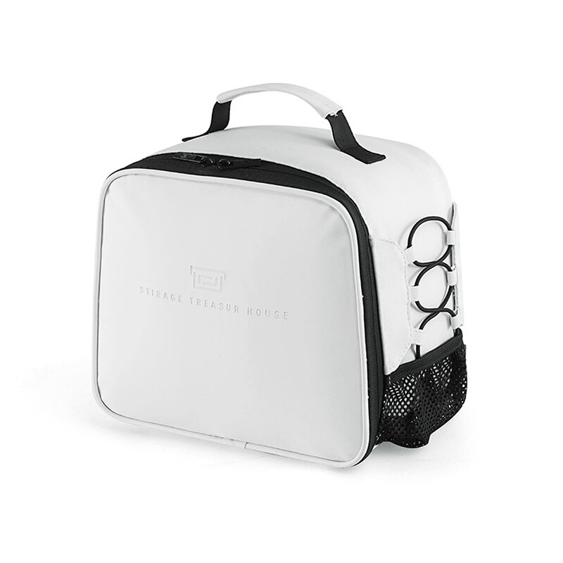 Sereqi novo portátil isolado quente ou saco térmico comida piquenique saco, feminino crianças masculino coleção de alimentos viagem acessórios: White-Storage bag