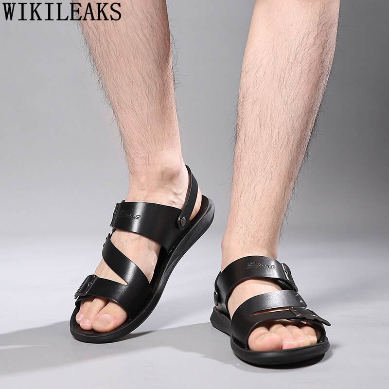 Verano monje Correa Sandalias de hombre de cuero de correa hebilla Sandalias para hombres al aire libre Sandalias de playa, Zapatos de los hombres Sandalias Zapatos