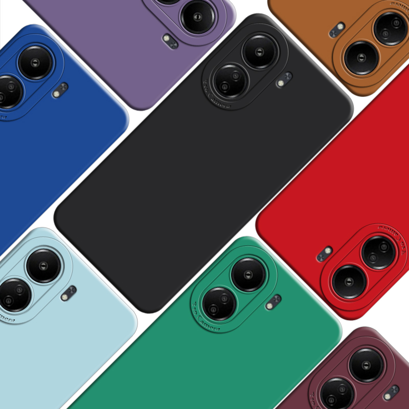 Pour Redmi 13C étui pour Xiaomi Redmi 13 C 13C couverture 6.74 pouces Protection complète d'objectif d'appareil photo pare-chocs antichoc en Silicone liquide