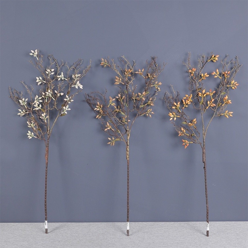 Plastic Artificial Plant Dead Branch Real Touch Handmade Eucalyptus Fruit Branch DIY Lifelike Artificial Greenery