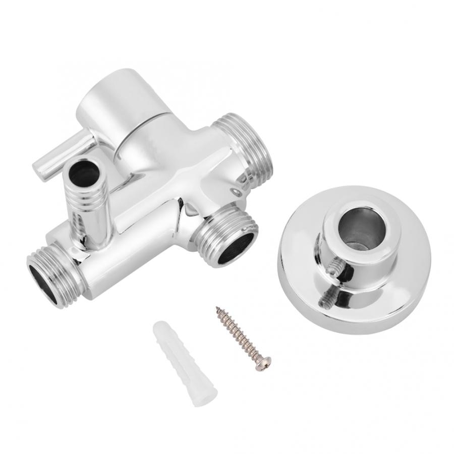 Shower Diverter Valve G1/2" Wall Mounted Bathroom Shower Head Diverter Separator with Base Accessories