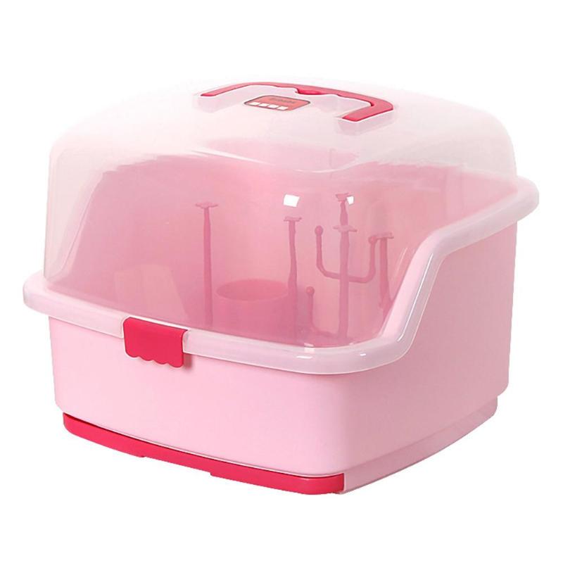 Organisateur à Biberons Avec égouttoir - 31.5x25.5x25 Cm - Anti-poussière - 6 Tiges Amovibles - PP/ABS
