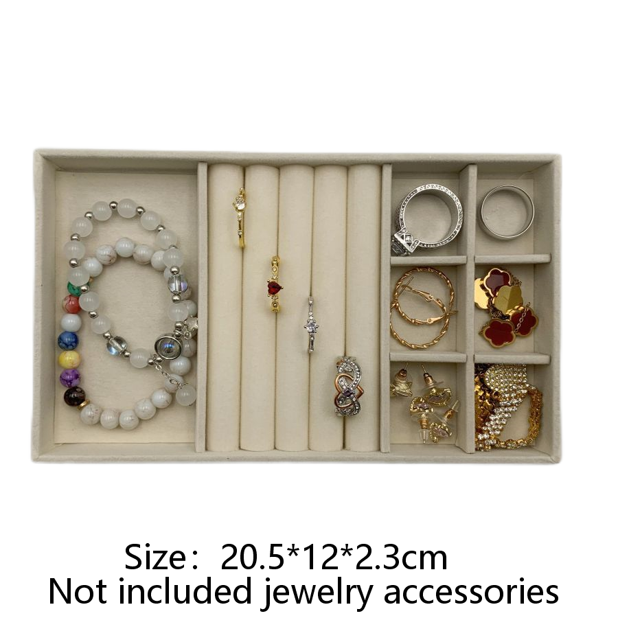 Fluwelen sieradendisplay Stapelbaar Prachtige sieradenhouder Draagbare ring Oorbellen Ketting Organizer Box Seguridad: WIT
