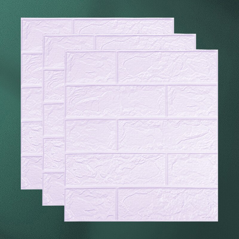 15/30pcs 3D Brick Wall Sticker Self-Adhesive DIY Waterproof Foam Wallpaper For Room Kitchen Roof Ceiling Background Wall Decals: light purple / 35x38.5cmx15pcs
