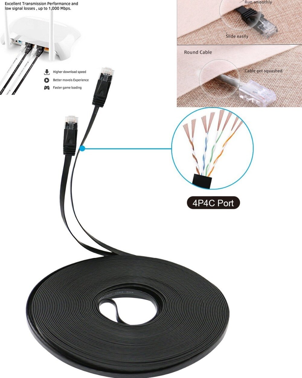 LNYUELEC kabel Ethernet Cat6 przewód LAN UTP CAT 6 RJ45 kabel sieciowy 10m15m20m30m Patch Cord do laptopa RJ45 kabel sieciowy