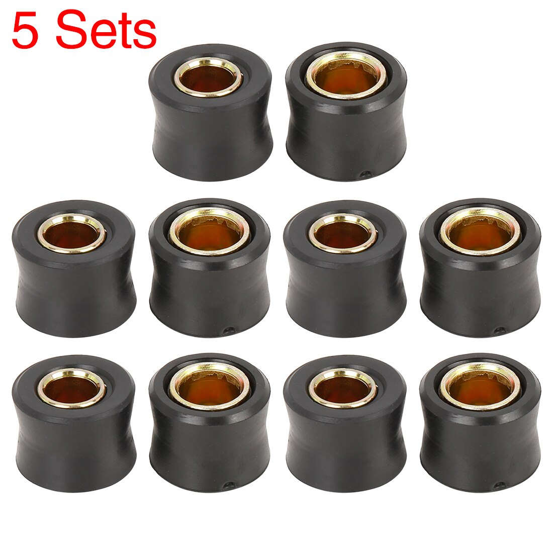 Motoforti 10mm 12mm 13mm motocicleta Scooter amortiguador trasero buje anillo de goma casquillo amortiguador de rueda 2/4/5/6/10 Uds: Negro