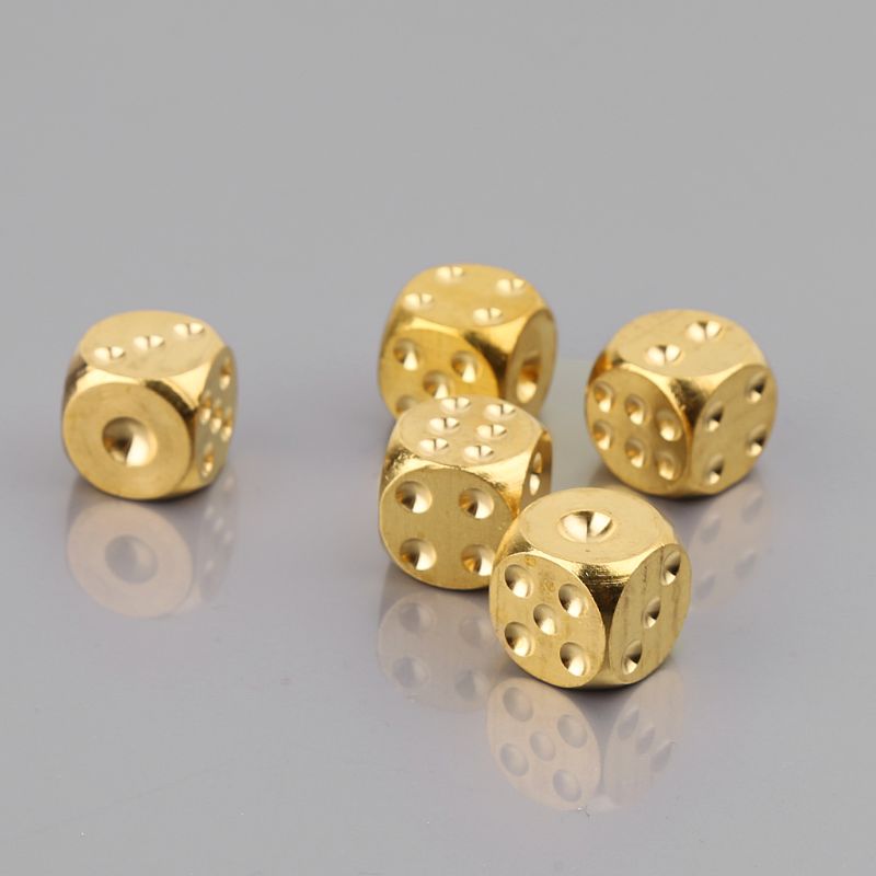 Messing Dices Solide Metalen Polyhedral Club Bar Dice Spelen Game Tool 15X15X15mm
