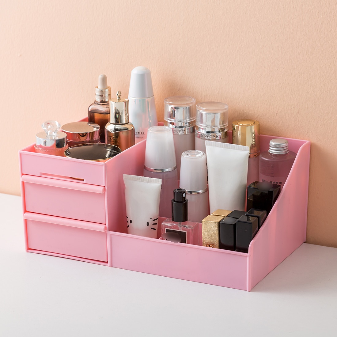 Large Capacity Cosmetic Storage Box Drawer Dressing Table Skin Care Rack House Desktop Sundries Organizer Makeup Organizer