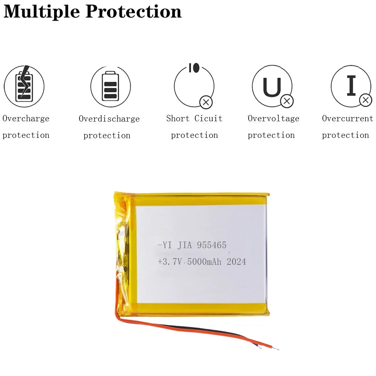 Baterías recargables de polímero de litio para banco de energía inalámbrico, , 3,7 V, 955465, 5000mAh, 955465