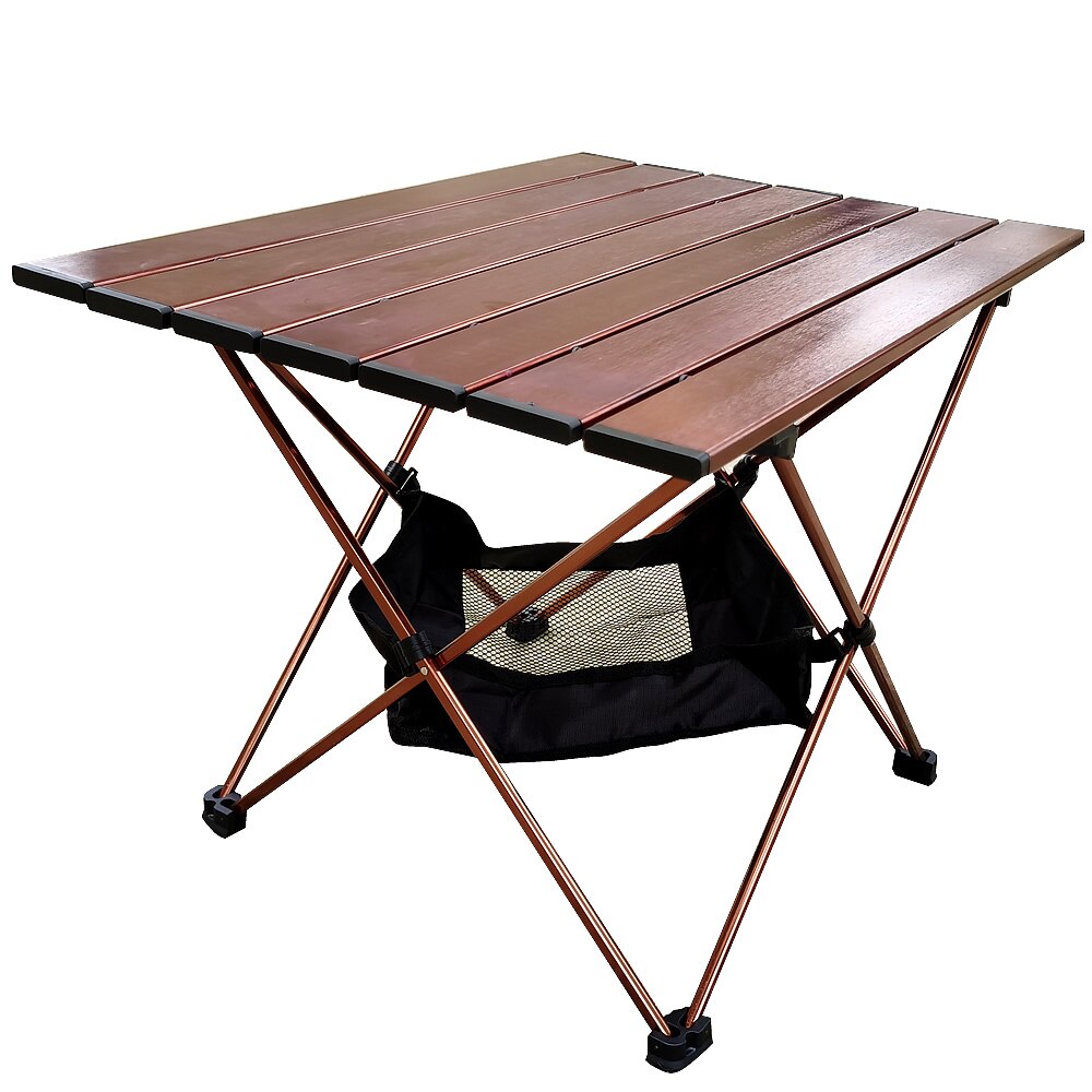 Amazon small folding table 2 foot portable camping table with mesh holderslightweight