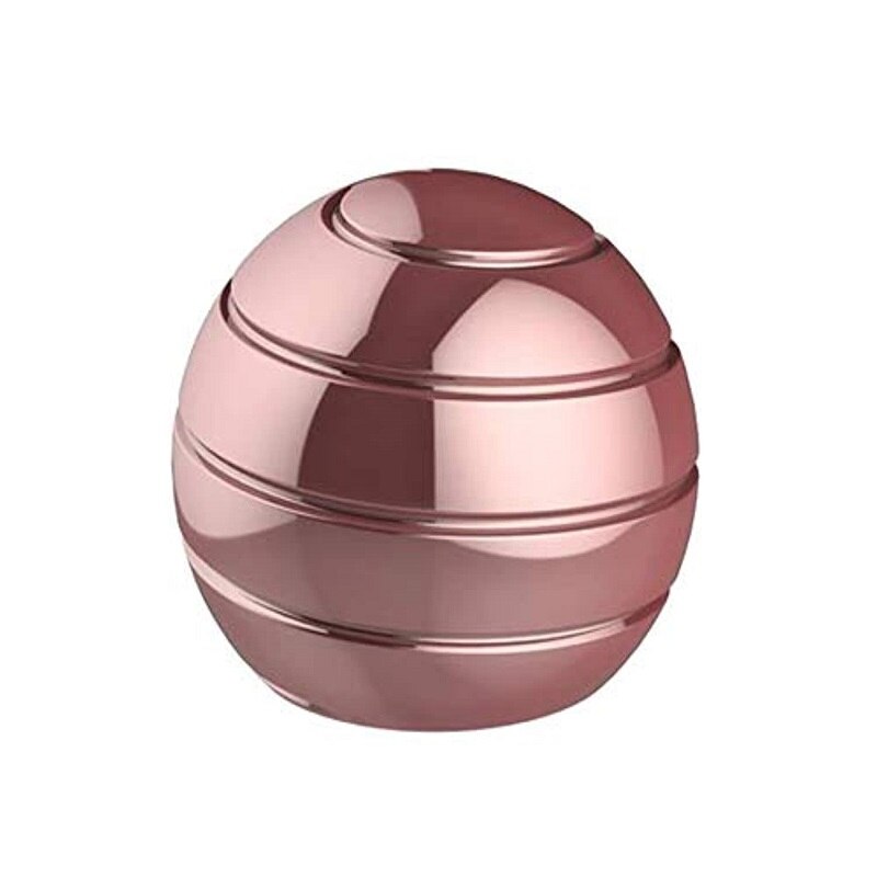 38mm Desktop Decompression Rotating Spherical Metal Gyroscope Office Desk Stress Relief Toys Optical Illusion Flowing Finger Toy: 1 pcs rose gold