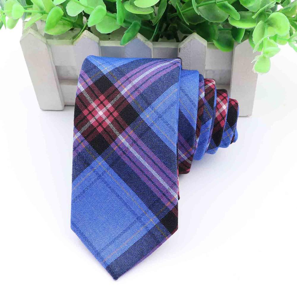 Slips klassisk herre plaid slips formelt slid jakkesæt sløjfer slips mandlige tr stof tynd slank farverig halsbånd: 7