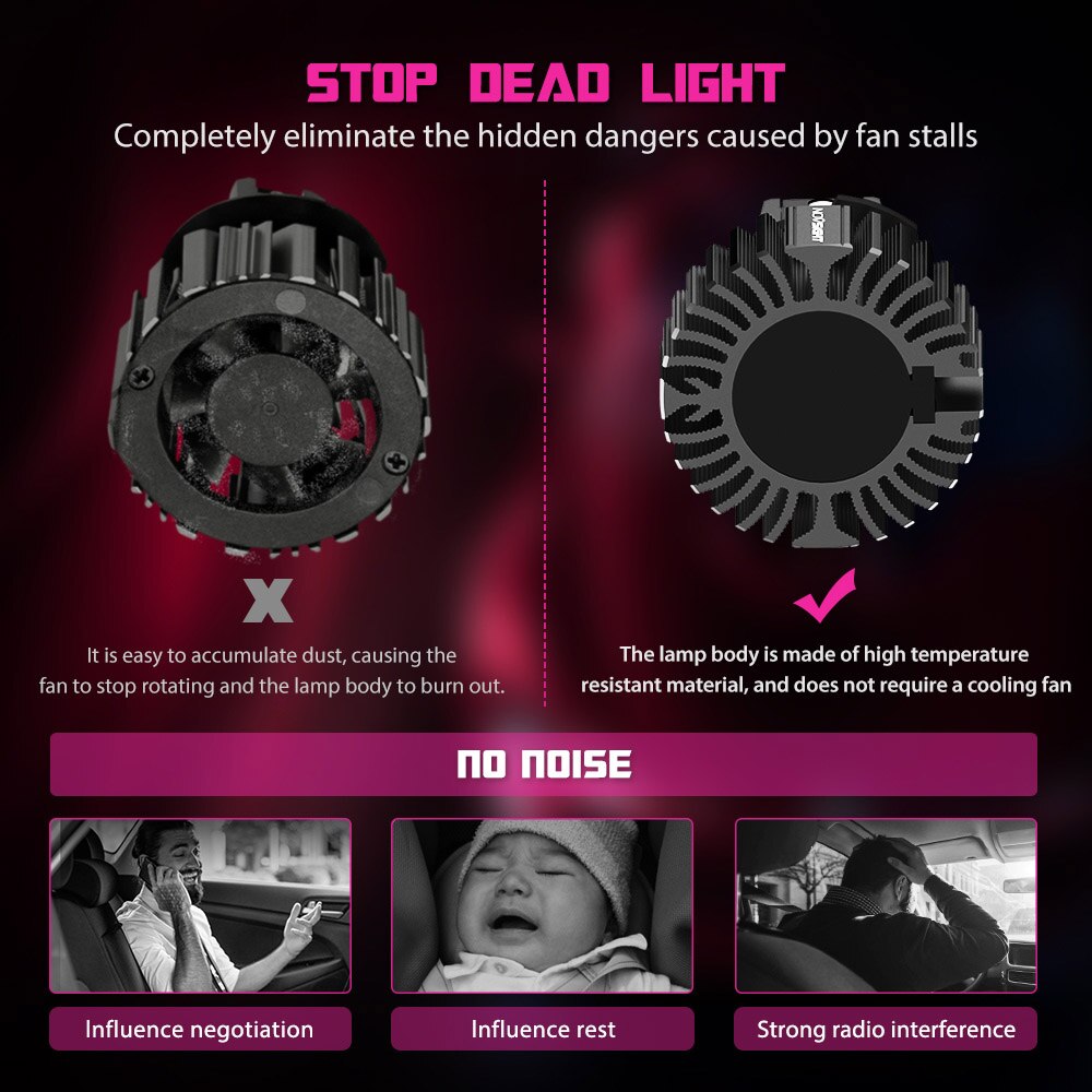 Novsight luzes do carro h4 led h7 led farol lâmpadas h8 h9 h11 lâmpada led 9005 hb3 9006 hb4 faróis de nevoeiro kit 12 v