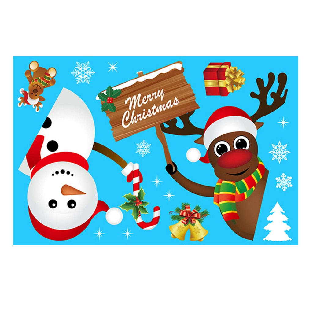 Christmas Stickers For Window Double-sided Static Window Stickers Glass Stickers Xmas Decor For Home Wall Stickers Year: M